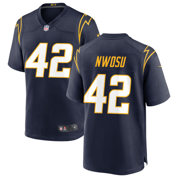 Mens Los Angeles Chargers #42 Uchenna Nwosu Nike Navy Alternate Vapor Limited Jersey