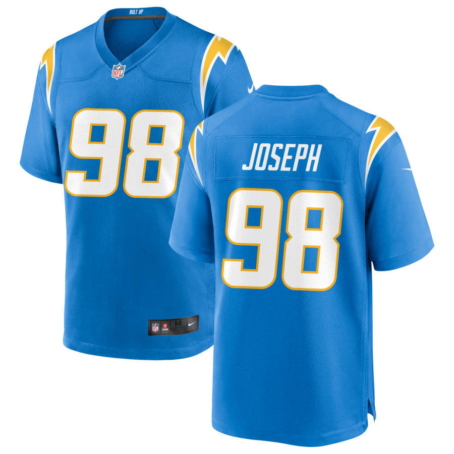 Mens Los Angeles Chargers #98 Linval Joseph Nike Powder Blue Game Football Jersey
