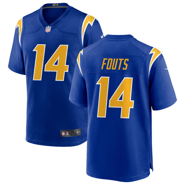 Mens Los Angeles Chargers Retired Player #14 Dan Fouts Nike Royal Gold 2nd Alternate Vapor Limited