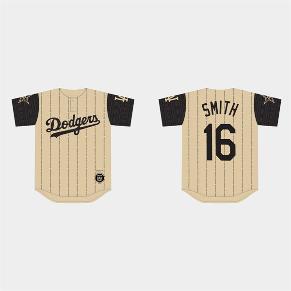 Mens Los Angeles Dodgers #16 Will Smith Gold 2022 Black Heritage Night Jersey