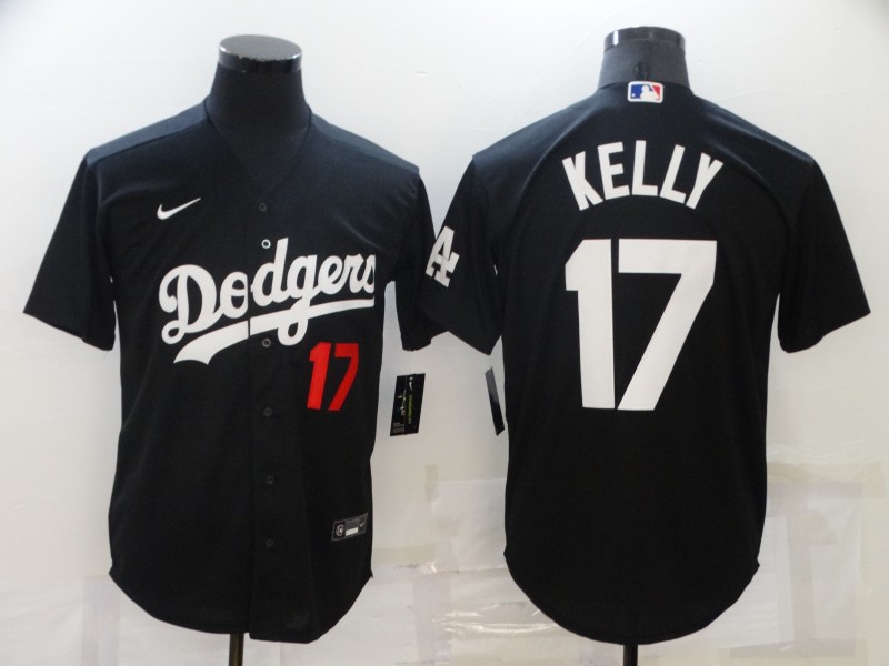 Mens Los Angeles Dodgers #17 Joe Kelly Nike Black Fashion Baseball Jersey