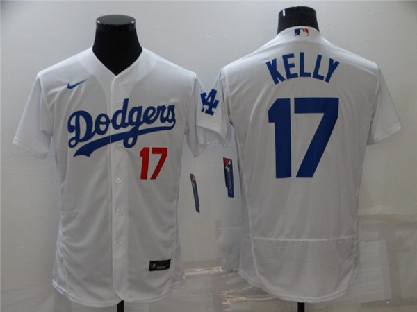 Mens Los Angeles Dodgers #17 Joe Kelly Nike White Home FlexBase Jersey