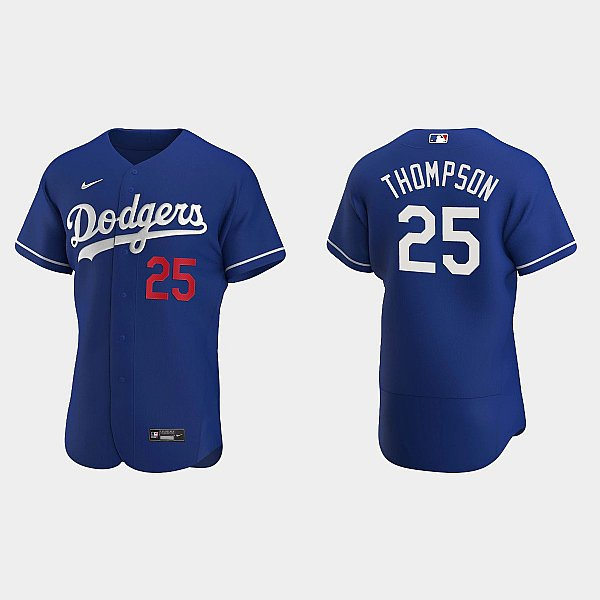 Mens Los Angeles Dodgers #25 Trayce Thompson Nike Royal Alternate FlexBase Player Jersey