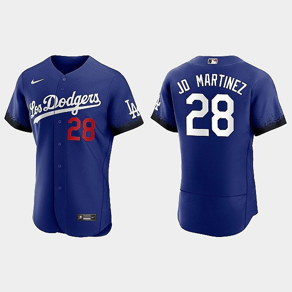 Mens Los Angeles Dodgers #28 J. D. Martinez Nike Royal City Connect Jersey