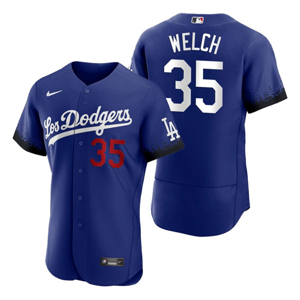Mens Los Angeles Dodgers #35 Bob Welch Nike Royal Stitched 2021 Los Angeles City Connect Jersey