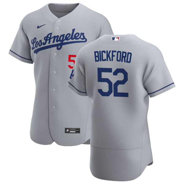 Mens Los Angeles Dodgers #52 Phil Bickford Nike Grey Road FlexBase Jersey1