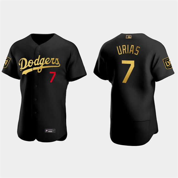Mens Los Angeles Dodgers #7 Julio Urias Black LAFC Night Authentic Jersey