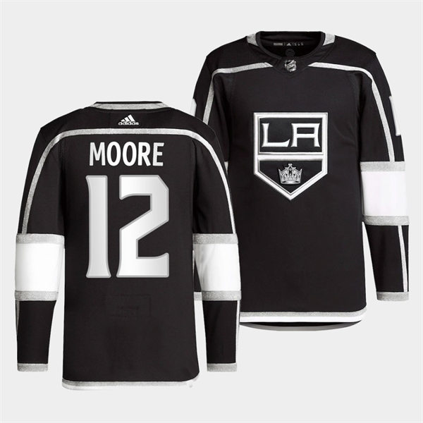 Mens Los Angeles Kings #12 Trevor Moore adidas Black Home Premier Player Jersey Stitched