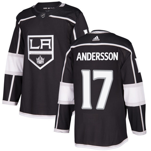 Mens Los Angeles Kings #17 Lias Andersson adidas Black Home Premier Player Jersey Stitched
