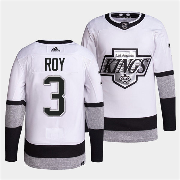 Mens Los Angeles Kings #3 Matt Roy 2021-22 adidas White Alternate Premier Breakaway Player Jersey Stitched