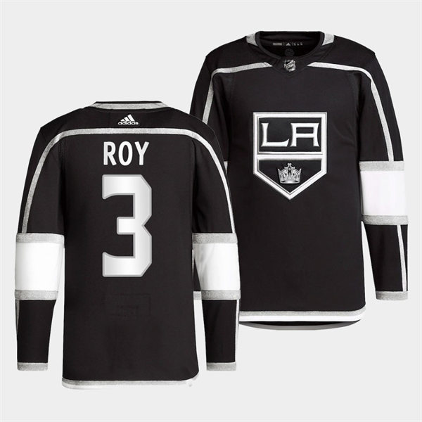 Mens Los Angeles Kings #3 Matt Roy adidas Black Home Premier Player Jersey Stitched