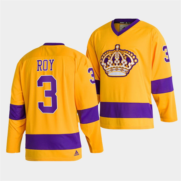 Mens Los Angeles Kings #3 Matt Roy adidas Gold Team Classics Jersey Stitched