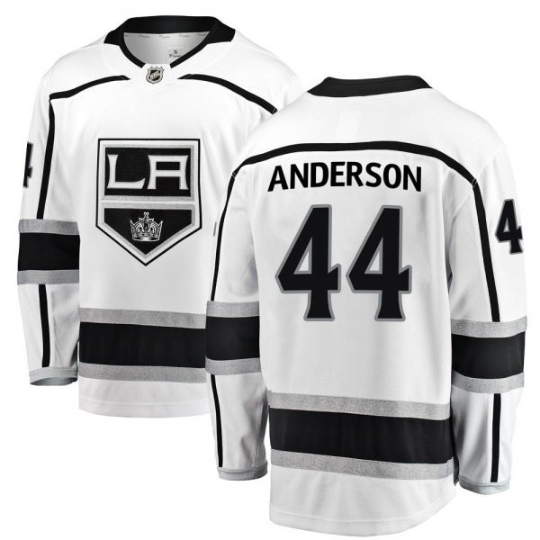 Mens Los Angeles Kings #44 Mikey Anderson adidas White Away Premier Player Jersey Stitched