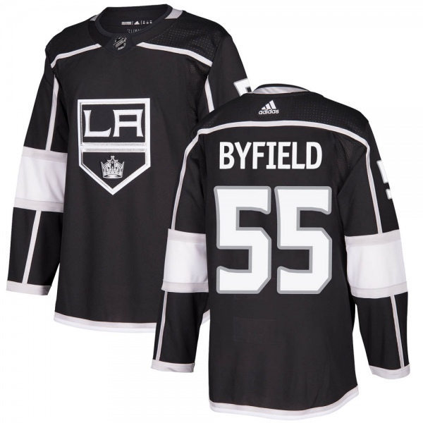 Mens Los Angeles Kings #55 Quinton Byfield adidas Black Home Premier Player Jersey Stitched