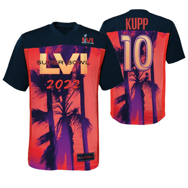 Mens Los Angeles Rams #10 Cooper Kupp 2022 LVI Super Bowl Red Black Game Jersey