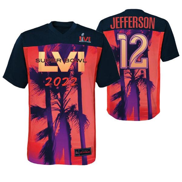Mens Los Angeles Rams #12 Van Jefferson 2022 LVI Super Bowl Red Black Game Jersey