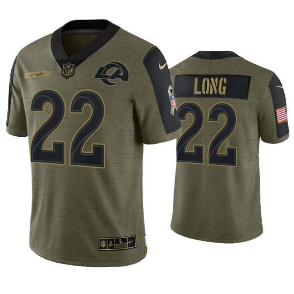 Mens Los Angeles Rams #22 David Long Jr Nike Olive 2021 Salute To Service Limited Jersey
