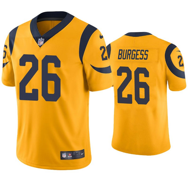 Mens Los Angeles Rams #26 Terrell Burgess Nike Gold Color Rush Limited Jersey