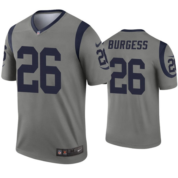 Mens Los Angeles Rams #26 Terrell Burgess Nike Grey Inverted Legend Jersey