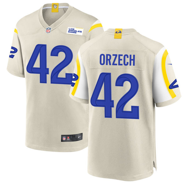 Mens Los Angeles Rams #42 Matthew Orzech Nike Bone Vapor Untouchable Limited Jersey