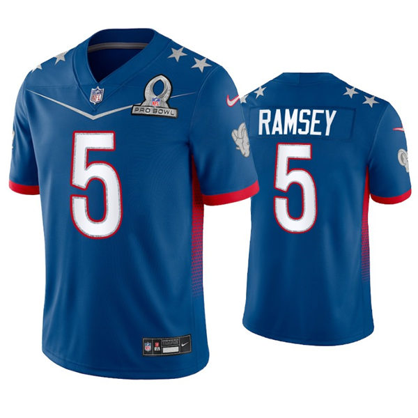 Mens Los Angeles Rams #5 Jalen Ramsey Royal 2022 NFC Pro Bowl Game Jersey