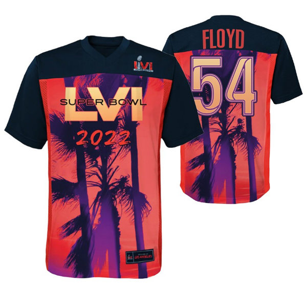 Mens Los Angeles Rams #54 Leonard Floyd 2022 LVI Super Bowl Red Black Game Jersey
