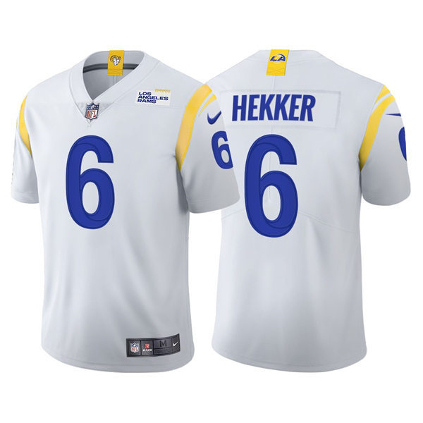 Mens Los Angeles Rams #6 Johnny Hekker Nike Whie Away Vapor Untouchable Limited Jersey