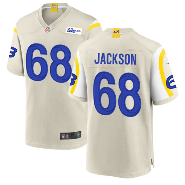 Mens Los Angeles Rams #68 Alaric Jackson Nike Bone Vapor Untouchable Limited Jersey