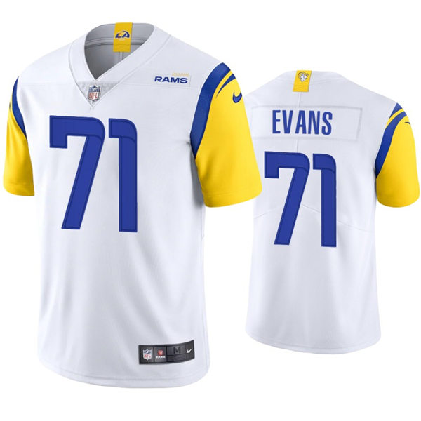 Mens Los Angeles Rams #71 Bobby Evans Nike 2021 White Modern Throwback Vapor Limited Jersey