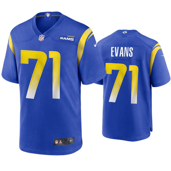 Mens Los Angeles Rams #71 Bobby Evans Nike Royal Vapor Untouchable Limited Jersey
