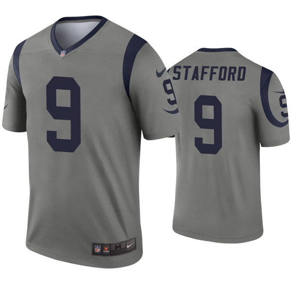 Mens Los Angeles Rams #9 Matthew Stafford Nike Grey Inverted Legend Jersey