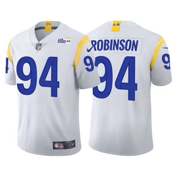 Mens Los Angeles Rams #94 A'Shawn Robinson Nike Whie Away Vapor Untouchable Limited Jersey