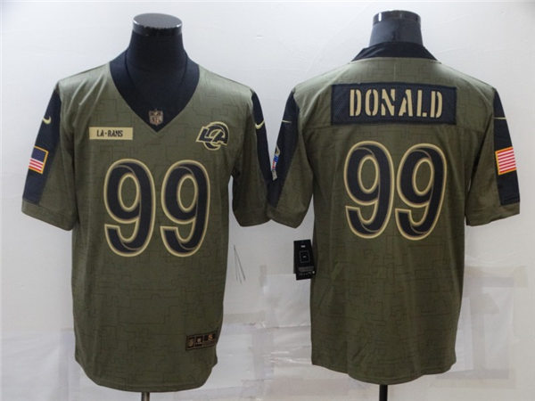 Mens Los Angeles Rams #99 Aaron Donald Nike Olive 2021 Salute To Service Limited Jersey