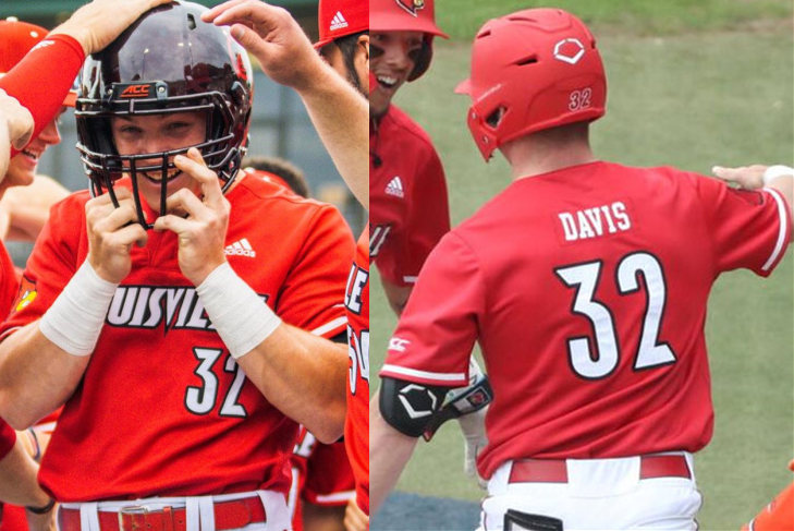 Mens Louisville Cardinals #32 Henry Davis 2021 Red two-button Adidas College Baseball Jersey