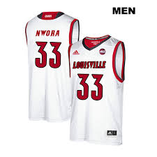 Mens Louisville Cardinals #33 Jordan Nwora Adidas White Throwback Style Basketball Jersey