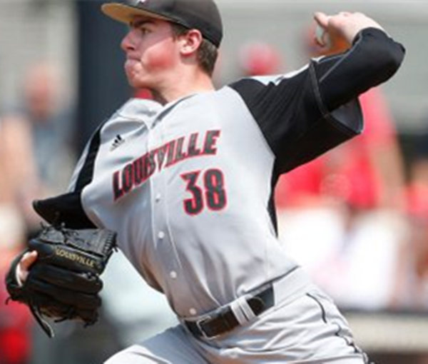Mens Louisville Cardinals #38 Brendan McKay Grey With Black Adidas College Baseball Jersey