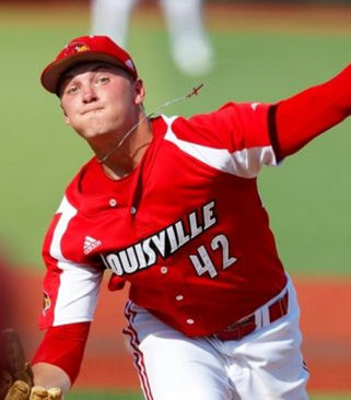 Mens Louisville Cardinals #42 Reid Detmers Red White Adidas College Baseball Jersey