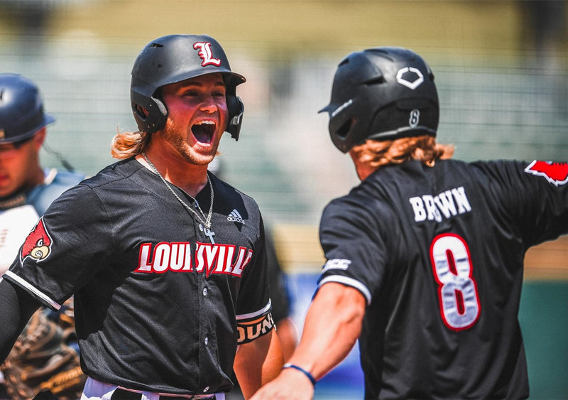 Mens Louisville Cardinals #8 Luke Brown 2021 Black Adidas College Baseball Jersey