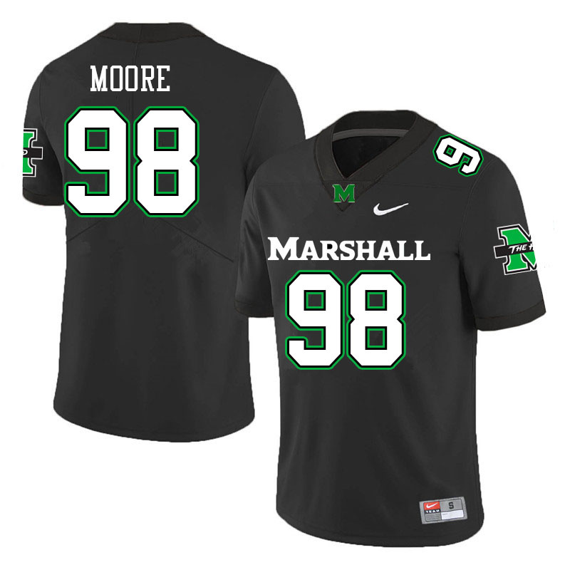 Mens Marshall Thundering Herd #98 Charles Moore Stitched 2020 Black Nike College Football Game 
