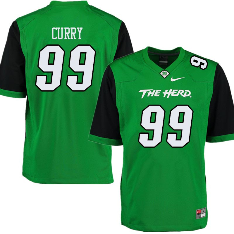 Mens Marshall Thundering Herd #99 Vinny Curry 2012-19 Green Black Sleeves Nike College Football Game Jersey