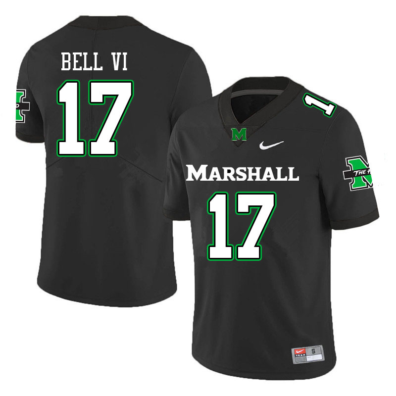 Mens Marshall Thundering Herd#17 Charles Bell VI Stitched 2020 Black Nike College Football Game 