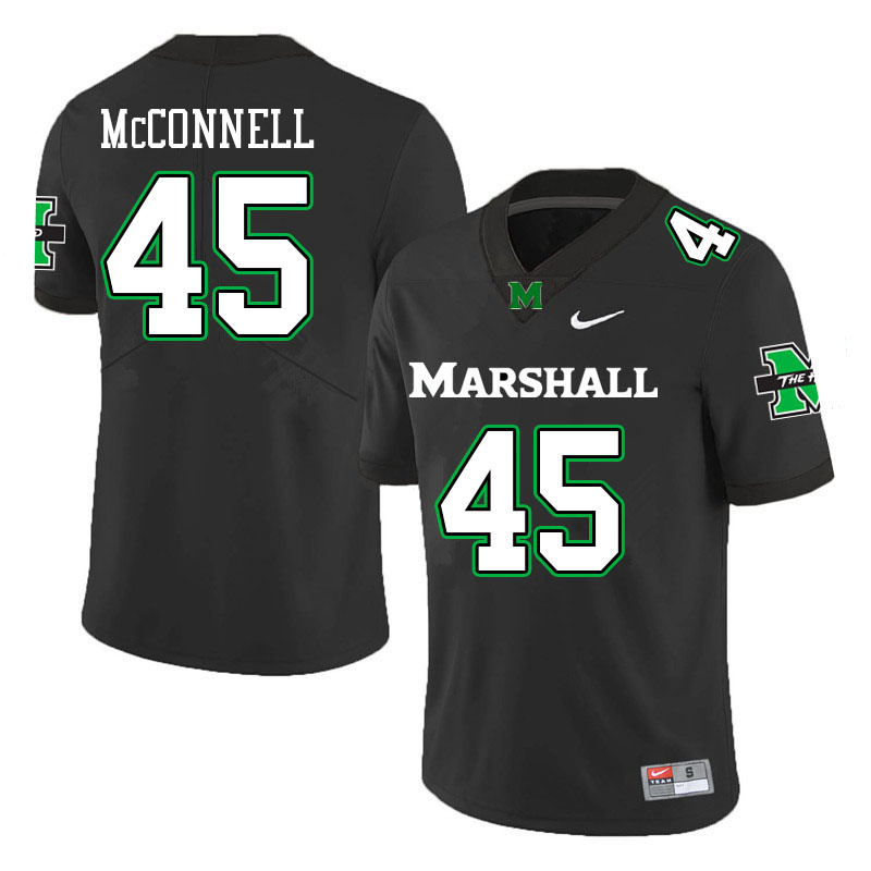 Mens Marshall Thundering Herd#45 John McConnell Stitched 2020 Black Nike College Football Game 