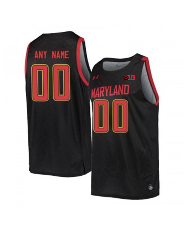 Mens Maryland Terrapins Custom Under Armour Black College Basketball Game Jersey