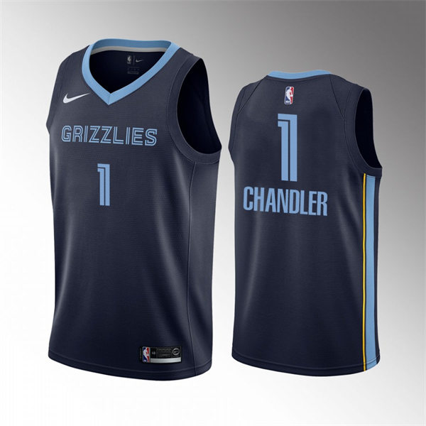 Mens Memphis Grizzlies #1 Kennedy Chandler Navy Icon Edition Jersey