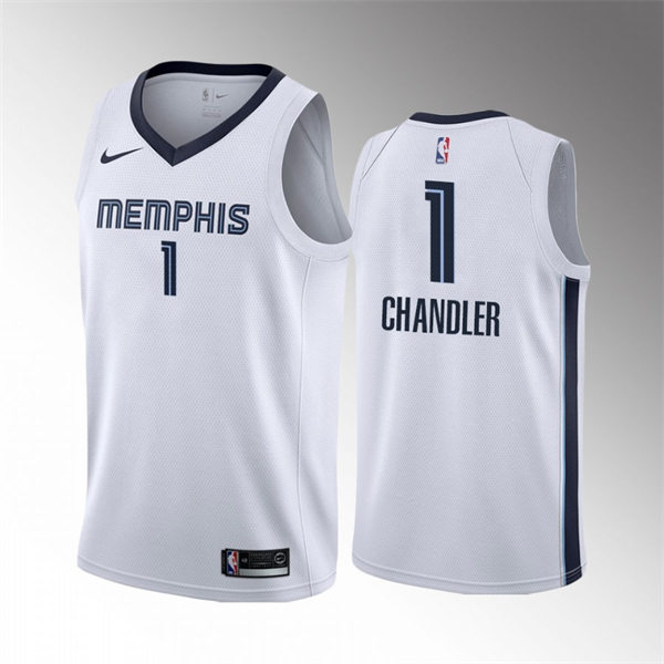 Mens Memphis Grizzlies #1 Kennedy Chandler White Association Edition Jersey