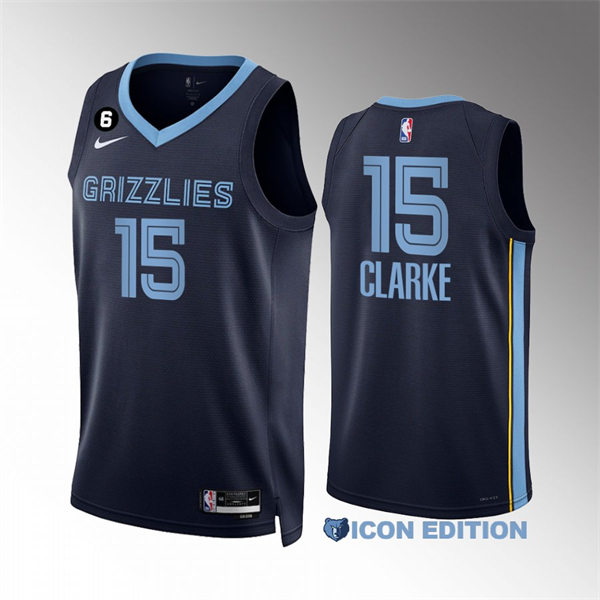 Mens Memphis Grizzlies #15 Brandon Clarke Navy 2022-23 Icon Edition Jersey