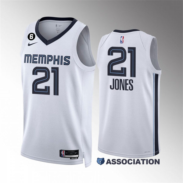Mens Memphis Grizzlies #21 Tyus Jones 2022-23 White Association Edition Jersey