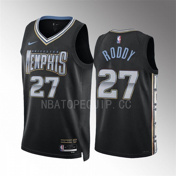 Mens Memphis Grizzlies #27 David Roddy Black 2022-23 City Edition Swingman Jersey