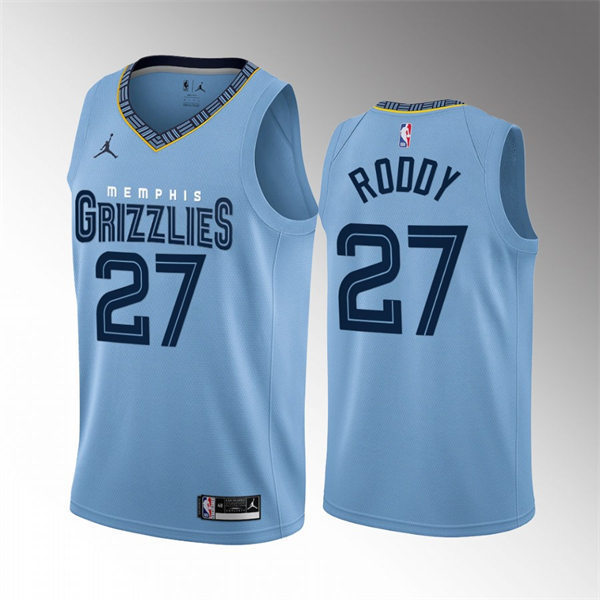 Mens Memphis Grizzlies #27 David Roddy Light Blue Statement Edition Jersey