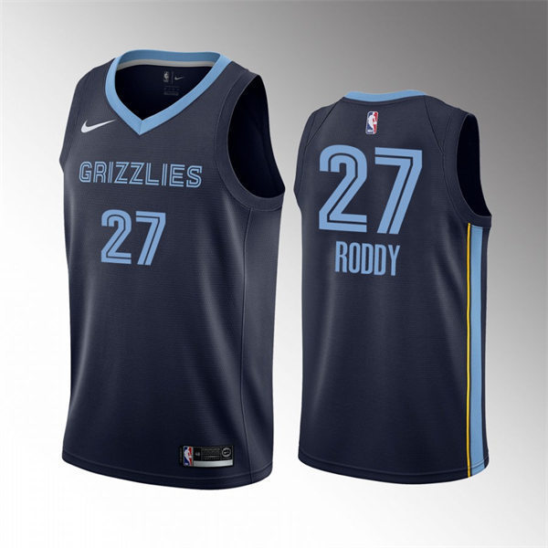 Mens Memphis Grizzlies #27 David Roddy Navy Icon Edition Jersey